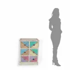 Cómoda de madera hecha a mano con cajones de colores Made in Italy - Brighella viadurini