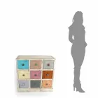 Cómoda artesanal de madera maciza con 9 cajones Made in Italy - Pierrot viadurini