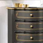 Cómoda de dormitorio con 5 cajones clásicos de madera Made in Italy - Leonor viadurini