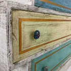 Cómoda con cajones de colores y pomos de cerámica Made in Italy - Hendriks viadurini
