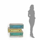 Cómoda con cajones de colores y pomos de cerámica Made in Italy - Hendriks viadurini