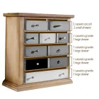 Cómoda con cajones de todos los colores y tiradores diferentes Made in Italy - Aditya viadurini