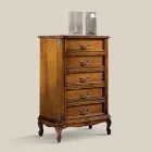 Cómoda de madera de estilo clásico de 7 o 5 cajones Made in Italy - Richard viadurini