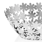 Centro de mesa de diseño en metal plateado y decoración floral de lujo - Terraceo viadurini