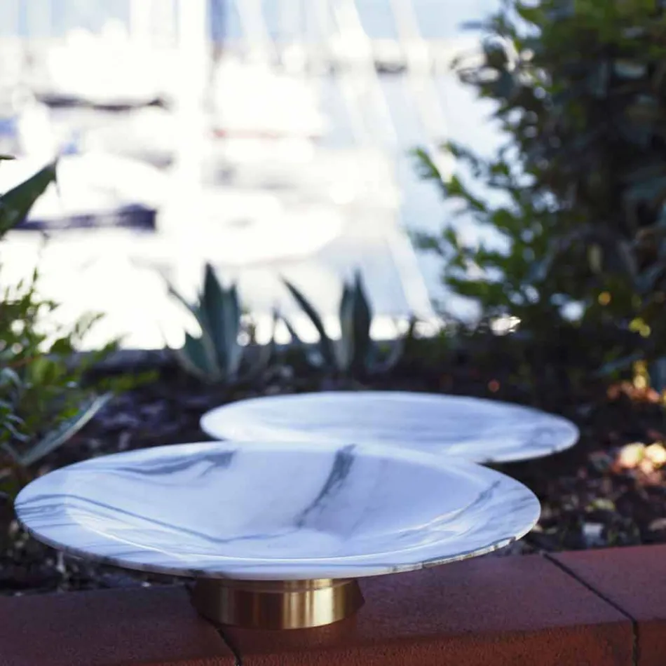 Centro de mesa en mármol y metal Brezza della Versilia Made in Italy - Amabile viadurini