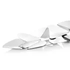 Centro de mesa lineal con diseño italiano de corazones de metal plateado - Arlan viadurini