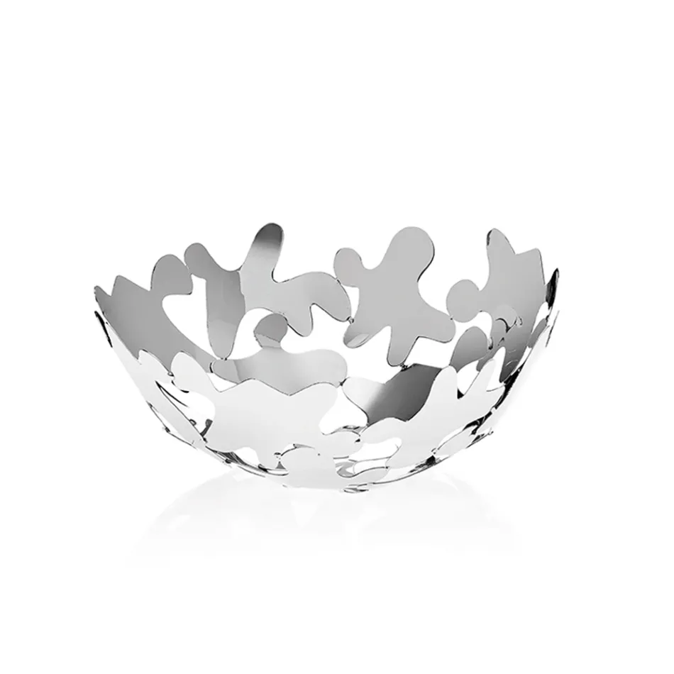 Centro de Mesa Redondo Diseño Contemporáneo Decorado en Metal Plateado - Cordoba viadurini