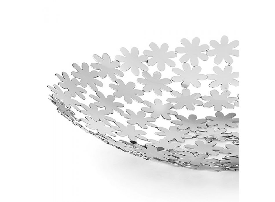 Decoración de flores de lujo de centro de mesa vacío de bolsillo redondo de metal plateado - Pinko viadurini