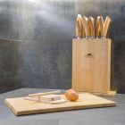Bloque Magnético de Madera con 9 Cuchillos de Cocina Made in Italy - Bloque viadurini