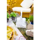 Cesta de hierro con diseño moderno y portavasos hecha en Italia - Marken viadurini