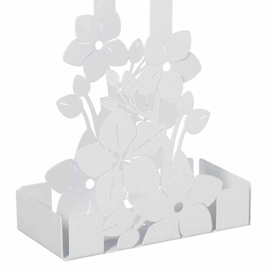 Cesta de hierro con diseño moderno y portavasos hecha en Italia - Marken viadurini