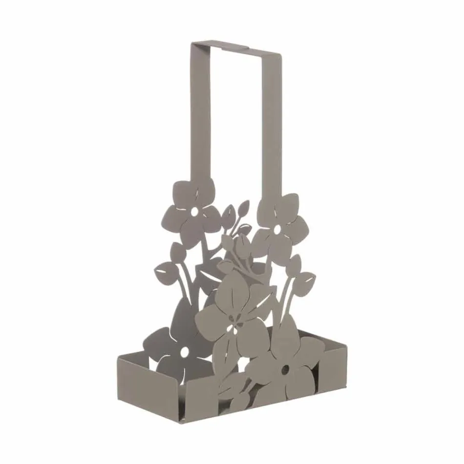 Cesta de hierro con diseño moderno y portavasos hecha en Italia - Marken viadurini