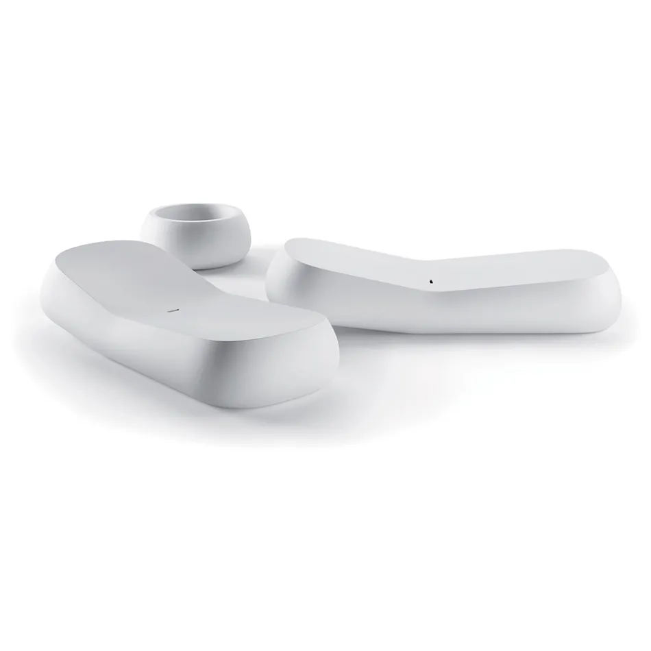 Chaise Longue de exterior de diseño en polietileno blanco Made in Italy - Ervin viadurini