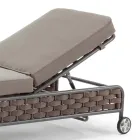 Chaise Longue de exterior en cuerda y cojines con fundas de tela extraíbles - Jamaica viadurini