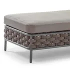 Chaise Longue de exterior en cuerda y cojines con fundas de tela extraíbles - Jamaica viadurini