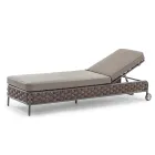Chaise Longue de exterior en cuerda y cojines con fundas de tela extraíbles - Jamaica viadurini