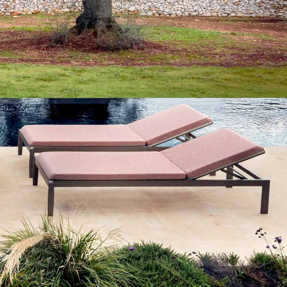Chaise Longue de Jardín con o sin Colchón de Alta Calidad - Filomenalet viadurini