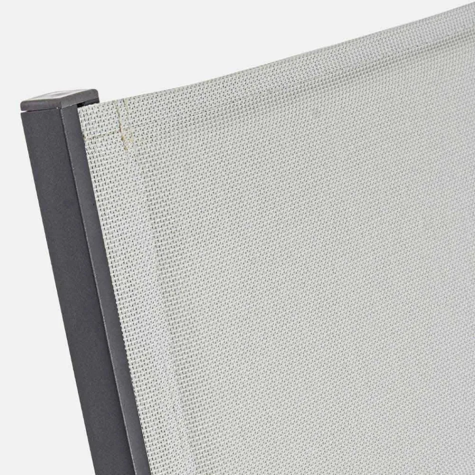 Chaise Longue de jardín con ruedas y respaldo reclinable, 4 piezas - Babilonia viadurini