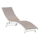 Chaise longue de jardín con estructura de aluminio blanco - Berranger viadurini