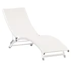 Chaise longue de jardín con estructura de aluminio blanco - Berranger viadurini