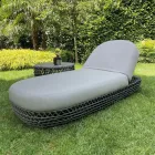 Chaise longue de caucho para jardín con estructura de cuerda tejida - Shuffle viadurini
