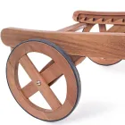 Chaise Longue de Jardín de Madera con Ruedas de Diseño para Exterior - Roxen viadurini