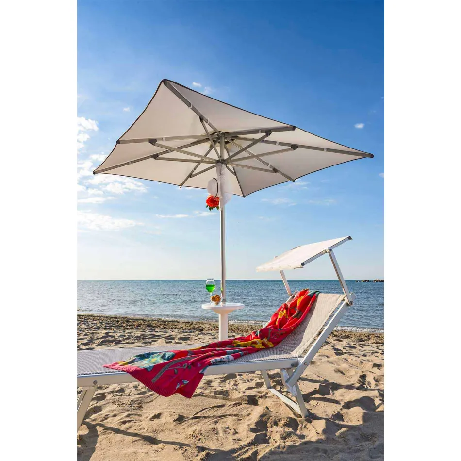 Chaise Longue de jardín moderno con sombrilla y respaldo reclinable - Arnold viadurini