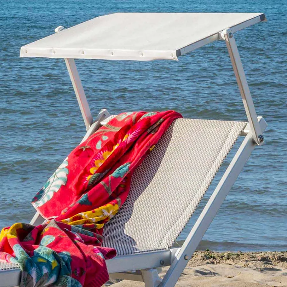 Chaise Longue de jardín moderno con sombrilla y respaldo reclinable - Arnold viadurini