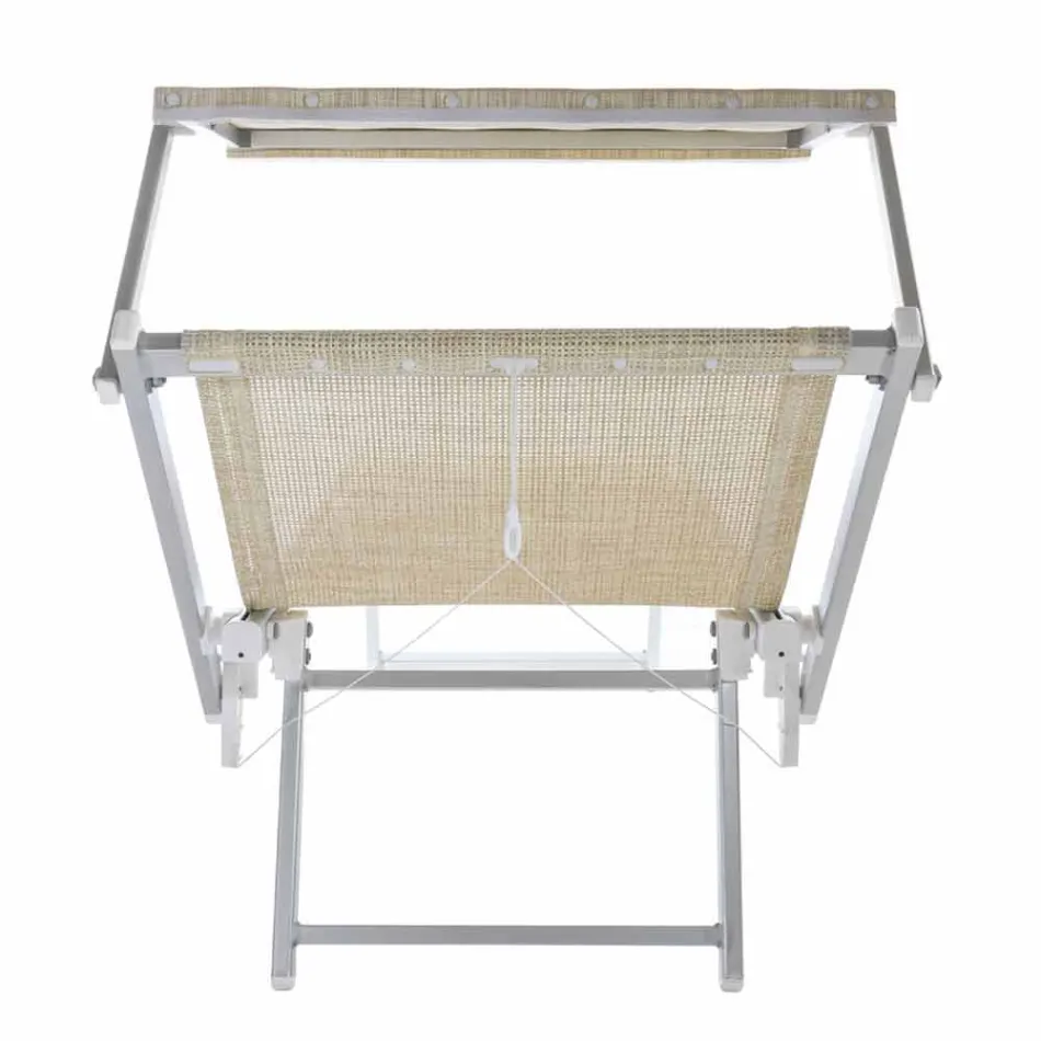 Chaise Longue de jardín moderno con sombrilla y respaldo reclinable - Arnold viadurini