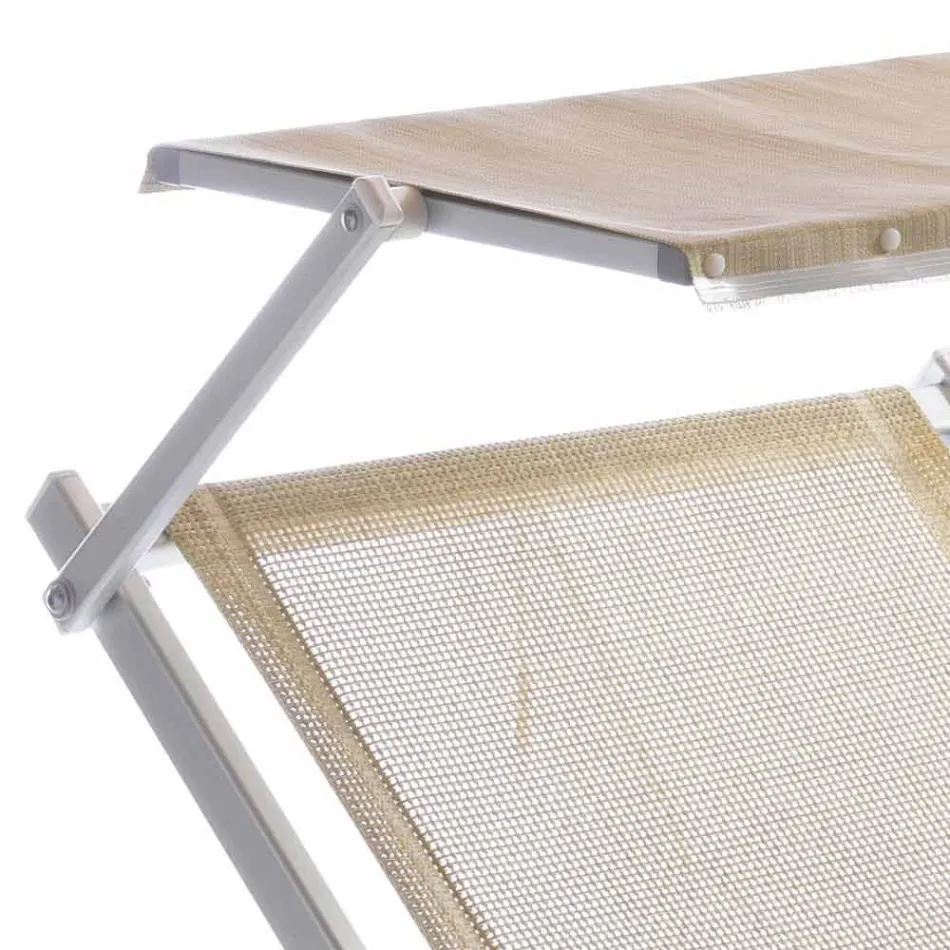 Chaise Longue de jardín moderno con sombrilla y respaldo reclinable - Arnold viadurini