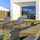 Chaise Longue de Jardín Reclinable de Aluminio, Homemotion, 4 Piezas - Lester viadurini