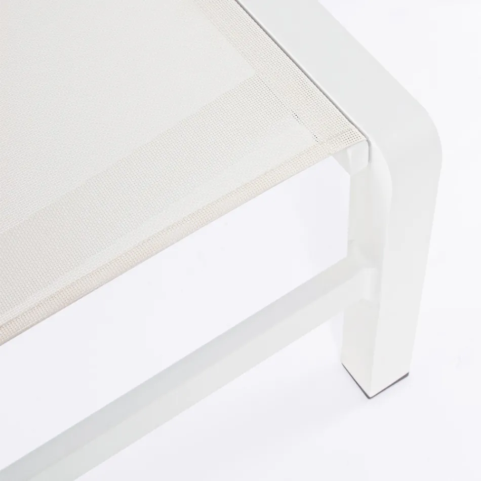 Chaise Longue de Jardín Reclinable de Aluminio, Homemotion, 4 Piezas - Lester viadurini