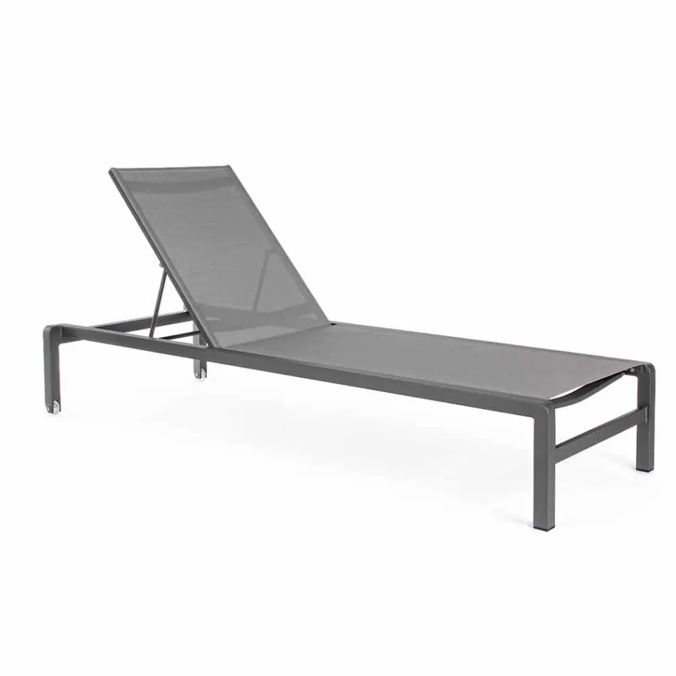 Homemotion Tumbona de jardín reclinable de aluminio, 4 piezas - Lester viadurini