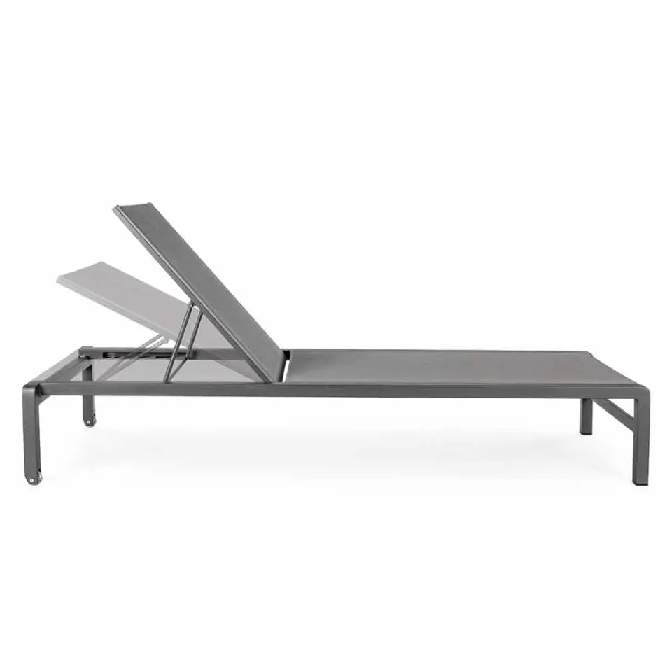 Homemotion Tumbona de jardín reclinable de aluminio, 4 piezas - Lester viadurini