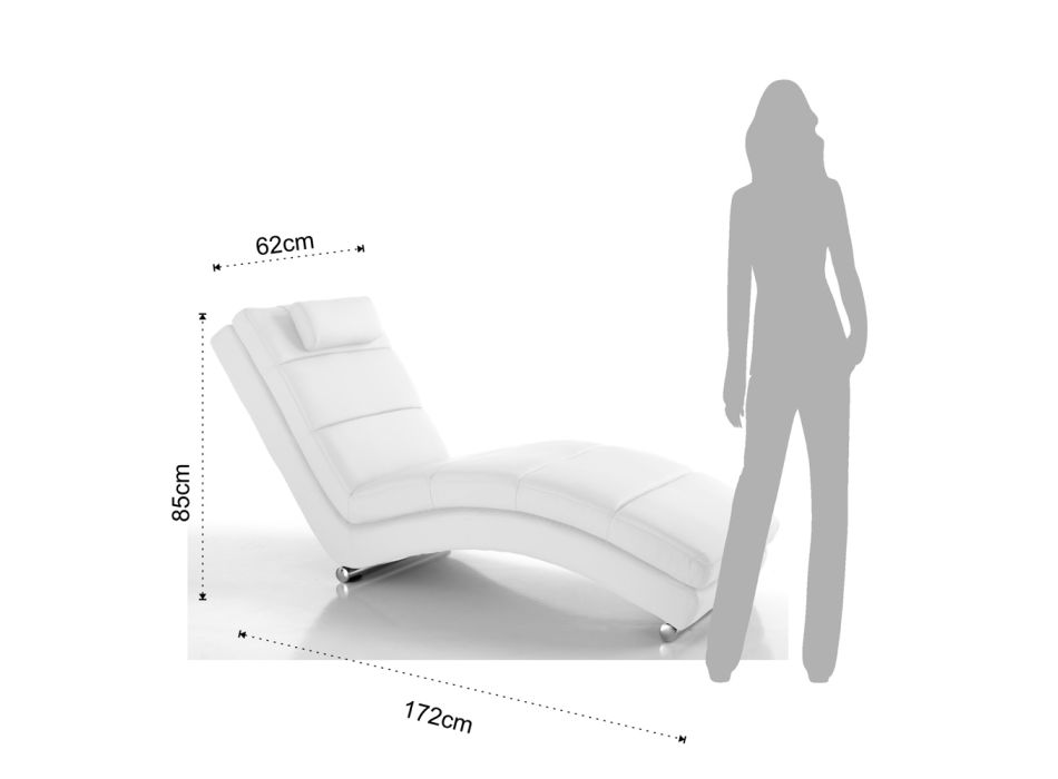 Chaise Longue de interior tapizada en piel sintética - Borio viadurini
