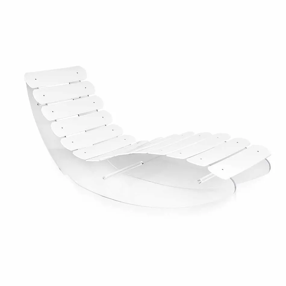 Chaise longue de diseño en plexiglás Josue transparente hecho en Italia viadurini