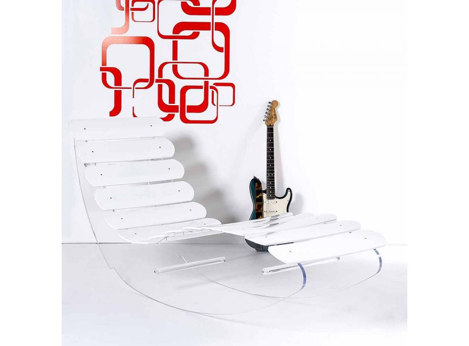 Chaise longue de diseño en plexiglás Josue transparente hecho en Italia viadurini