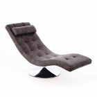 Chaise Longue de diseño moderno en cuero sintético y metal cromado - Confort viadurini