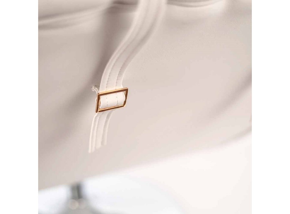 Chaise Longue de diseño moderno en cuero sintético y metal cromado - Confort viadurini