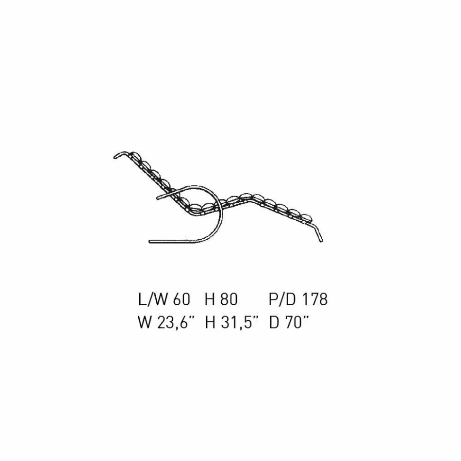 Chaise Longue de cuero con estructura de acero cromado Made in Italy - Beirut viadurini