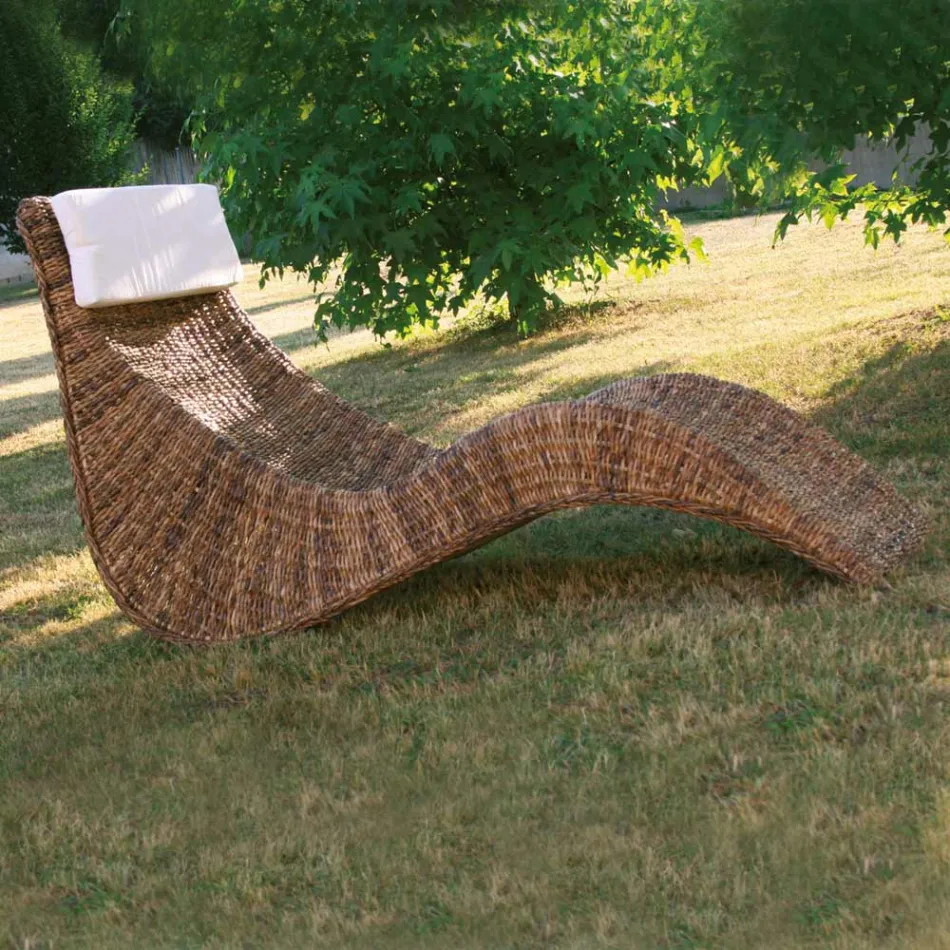 Chaise Longue de exterior en tejido Banana con reposacabezas - Jolanda viadurini