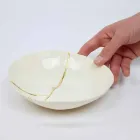 Cuencos en Porcelana Blanca y Pan de Oro Diseño de Lujo Italiano - Cicatroro viadurini