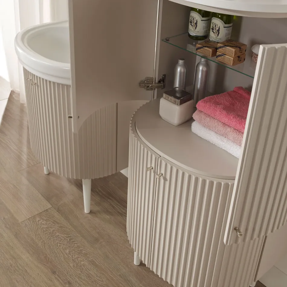 Columna con Cuatro Puertas con Procesamiento Cannetté Made in Italy - Candy viadurini