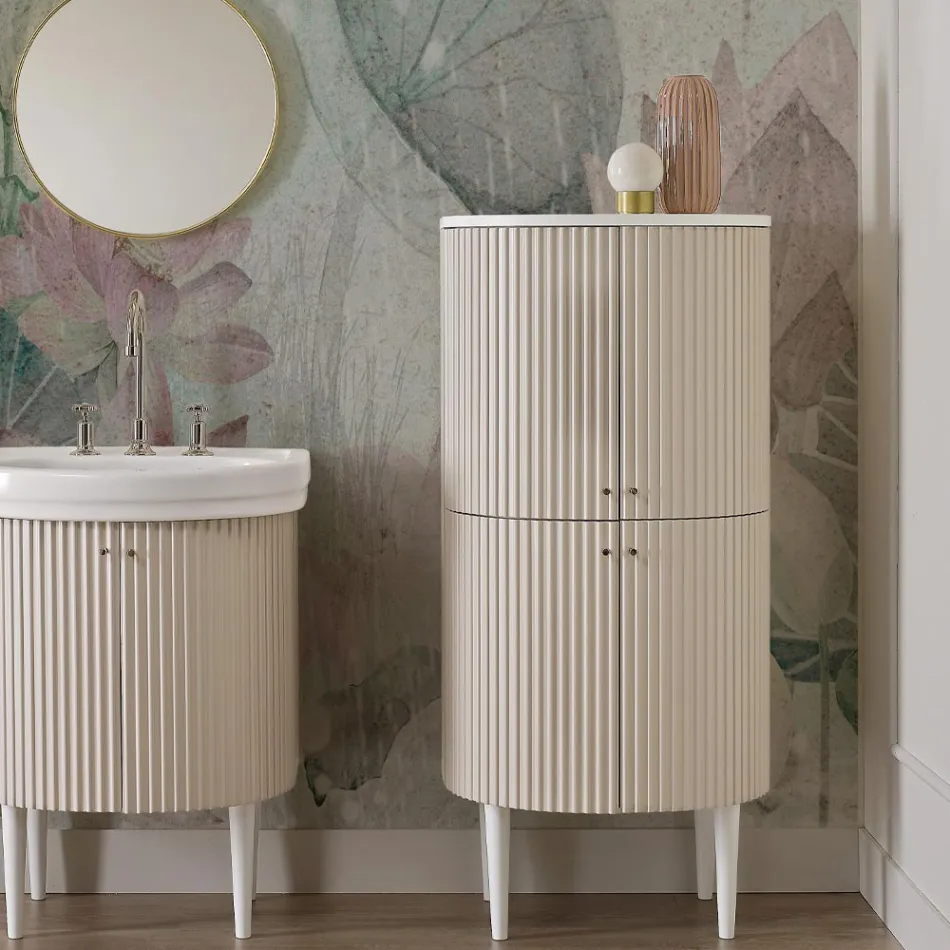 Columna con Cuatro Puertas con Procesamiento Cannetté Made in Italy - Candy viadurini