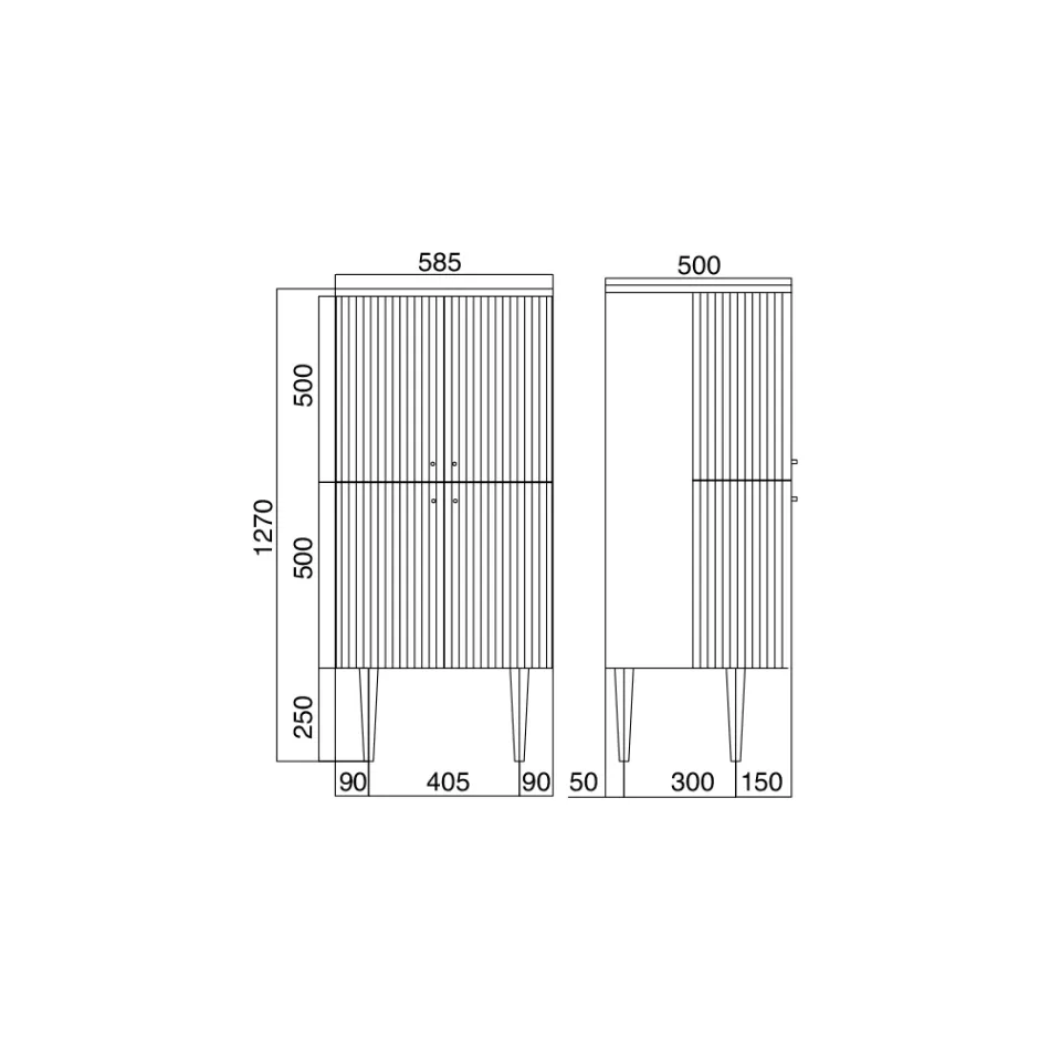 Columna con Cuatro Puertas con Procesamiento Cannetté Made in Italy - Candy viadurini