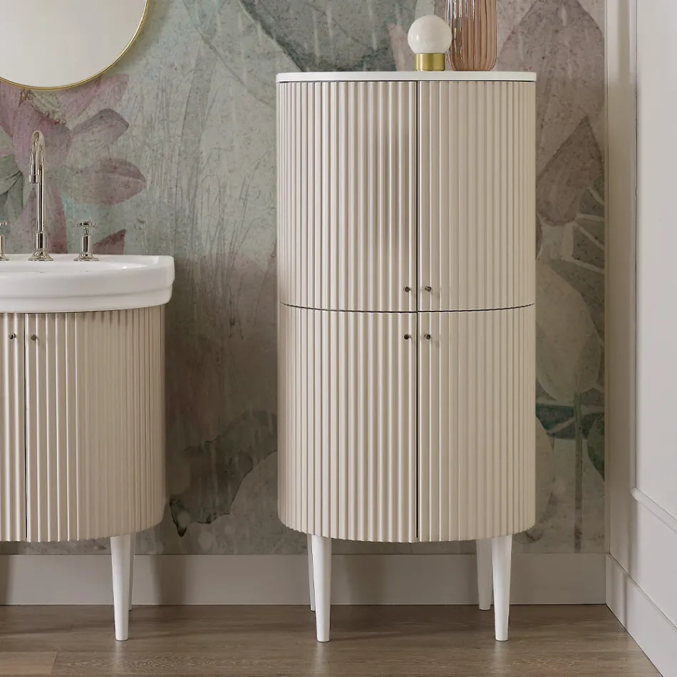 Columna con Cuatro Puertas con Procesamiento Cannetté Made in Italy - Candy viadurini