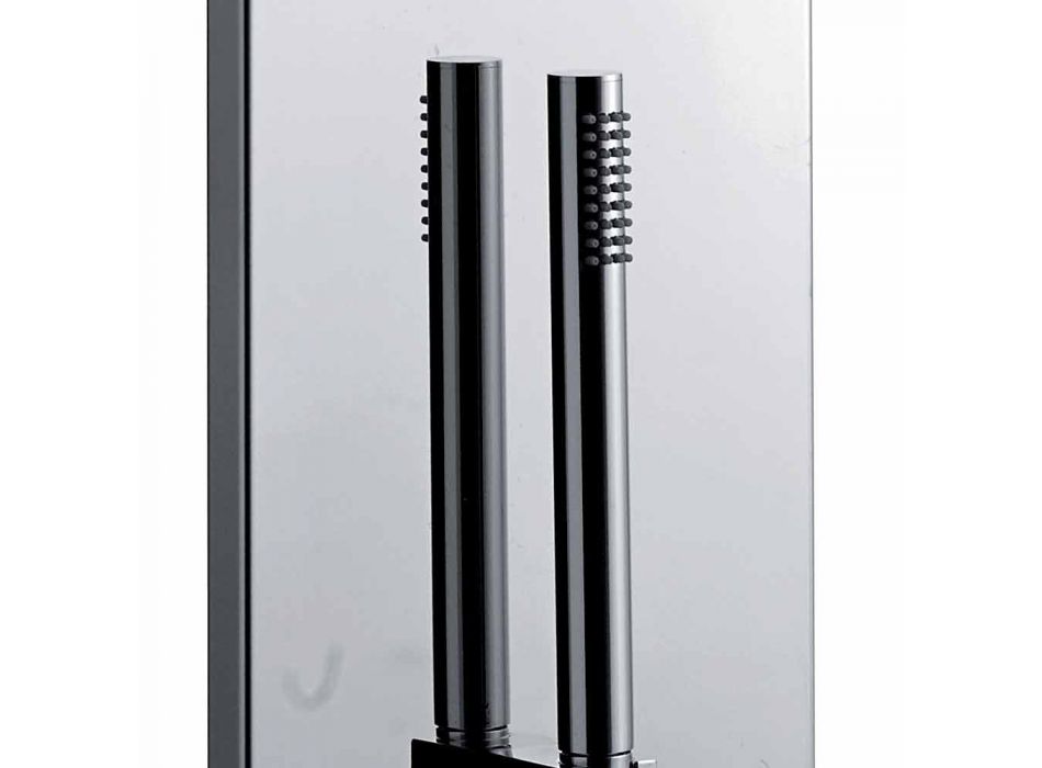 Columna de ducha termostática de pared en acero inoxidable cromado Made in Italy - Pampo viadurini