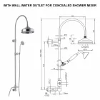 Columna de ducha de latón con cabezal de ducha y ducha de mano de abs Made in Italy - Rimo viadurini