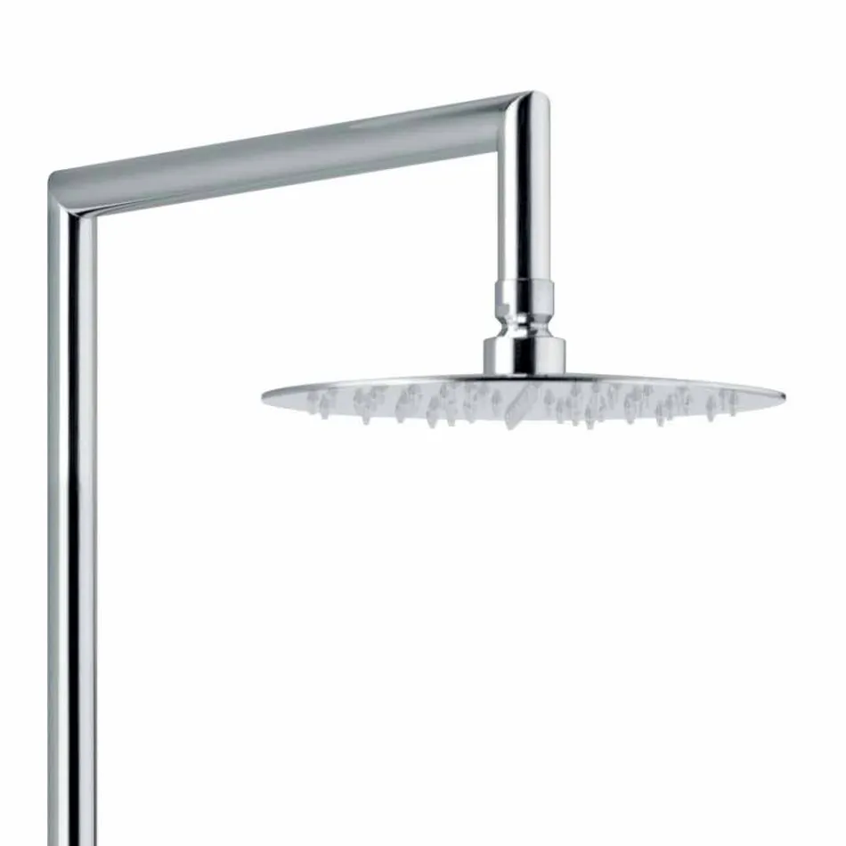 Columna de ducha de latón con cabezal de ducha y ducha de ABS Made in Italy - Padula viadurini