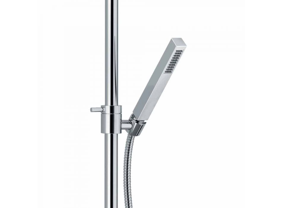 Columna de ducha de latón con cabezal de ducha y ducha de ABS Made in Italy - Padula viadurini